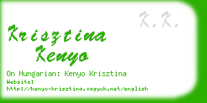 krisztina kenyo business card